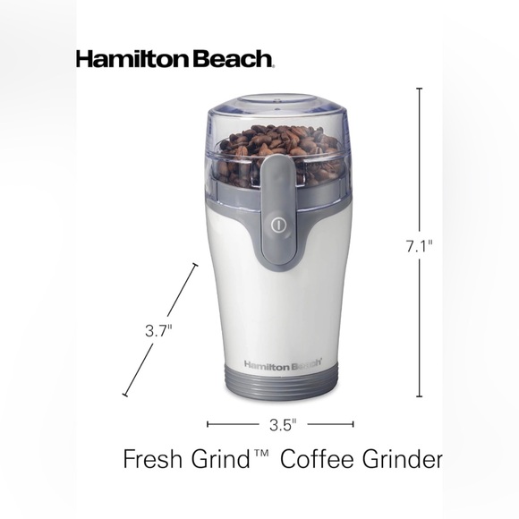 Hamilton Beach Fresh Grind Electric Coffee Grinder, 12 Cups, White NWT - Picture 4 of 5